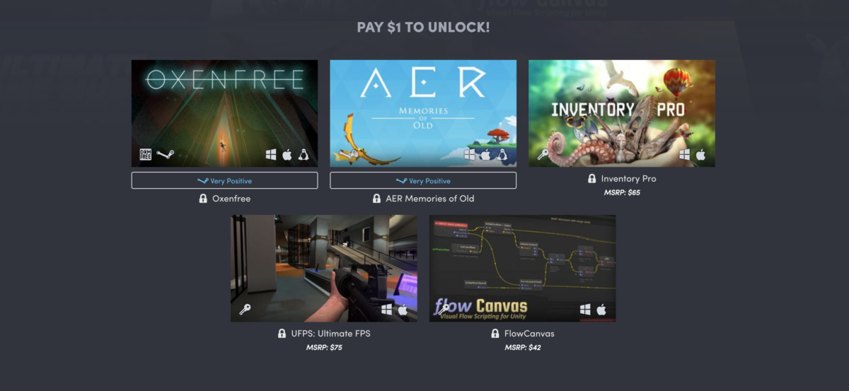 Humble Unity Bundle $1